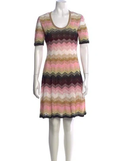 Pre-owned M Missoni Patterned Mini Dress In Multi