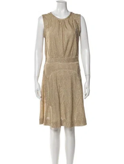 Pre-owned M Missoni Patterned Mini Dress In Neutral