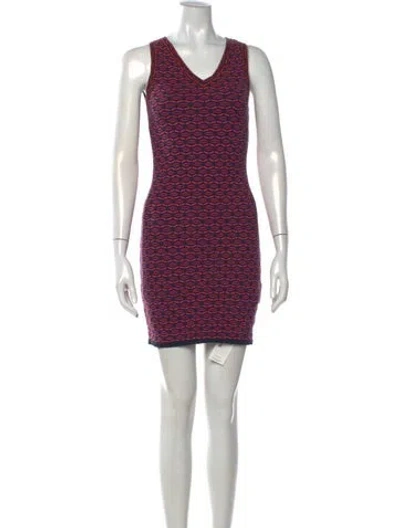 Pre-owned M Missoni Patterned Mini Dress In Orange/purple