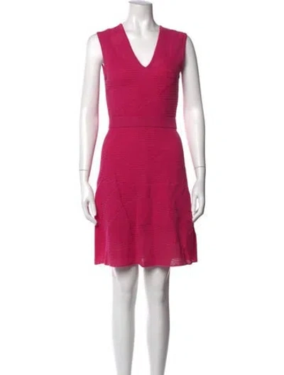 Pre-owned M Missoni Patterned Mini Dress In Pink