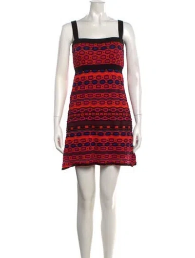 Pre-owned M Missoni Patterned Mini Dress In Pink