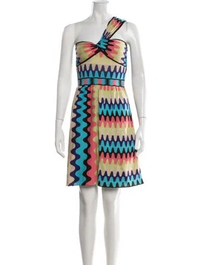 Pre-owned M Missoni Patterned Mini Dress In Pink