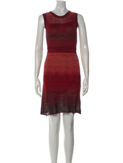Pre-owned M Missoni Patterned Mini Dress In Red
