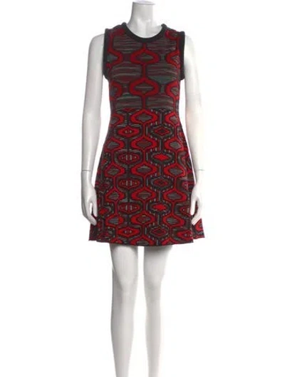 Pre-owned M Missoni Patterned Mini Dress In Red