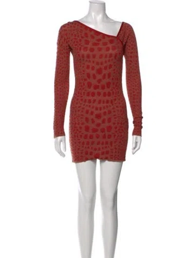 Pre-owned M Missoni Patterned Mini Dress In Red