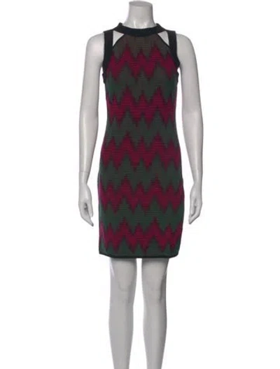 Pre-owned M Missoni Patterned Mini Dress W/ Tags In Pink