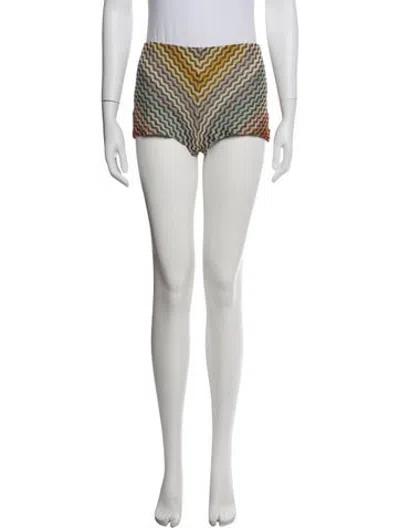 Pre-owned M Missoni Patterned Mini Shorts In Neutrals