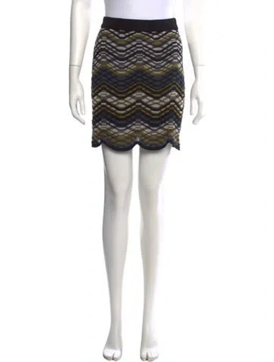 Pre-owned M Missoni Patterned Mini Skirt In Black