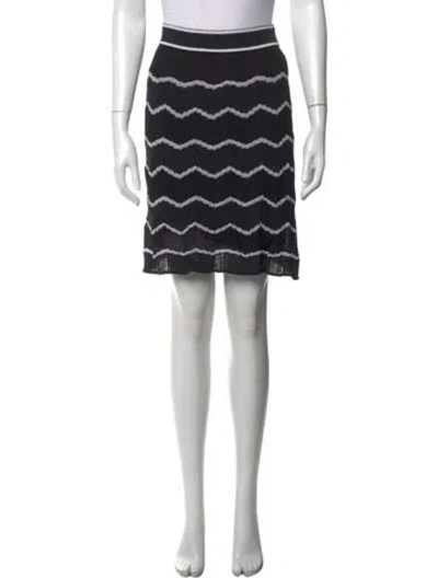 Pre-owned M Missoni Patterned Mini Skirt In Black
