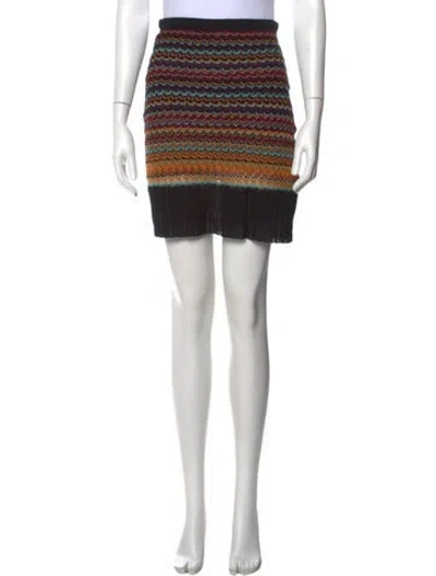 Pre-owned M Missoni Patterned Mini Skirt In Black