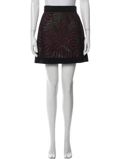 Pre-owned M Missoni Patterned Mini Skirt In Black