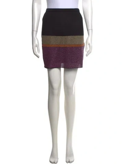 Pre-owned M Missoni Patterned Mini Skirt In Black