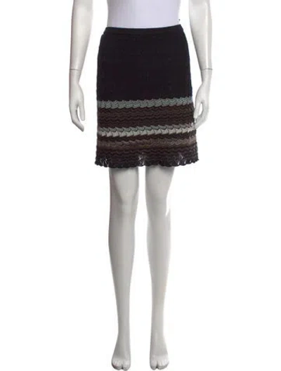 Pre-owned M Missoni Patterned Mini Skirt In Black