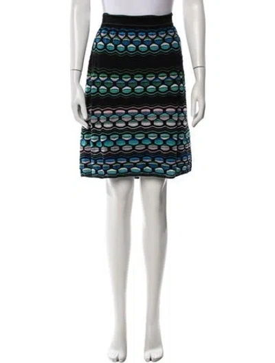Pre-owned M Missoni Patterned Mini Skirt In Black
