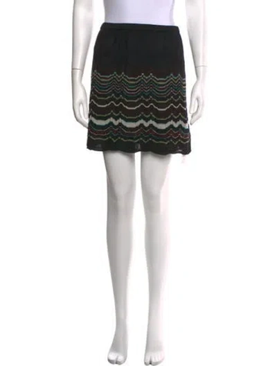 Pre-owned M Missoni Patterned Mini Skirt In Black