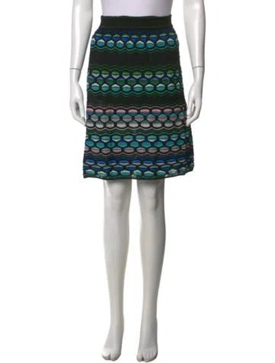 Pre-owned M Missoni Patterned Mini Skirt In Black/blue