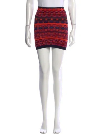 Pre-owned M Missoni Patterned Mini Skirt In Black/orange/red
