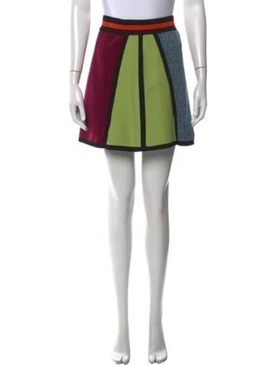 Pre-owned M Missoni Patterned Mini Skirt In Black/purple/yellow
