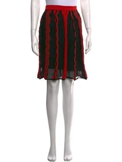 Pre-owned M Missoni Patterned Mini Skirt In Black/red
