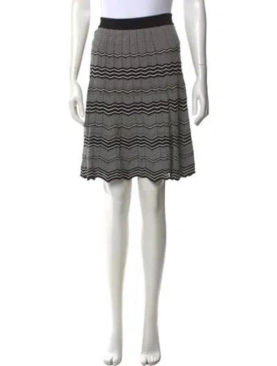 Pre-owned M Missoni Patterned Mini Skirt In Black/white