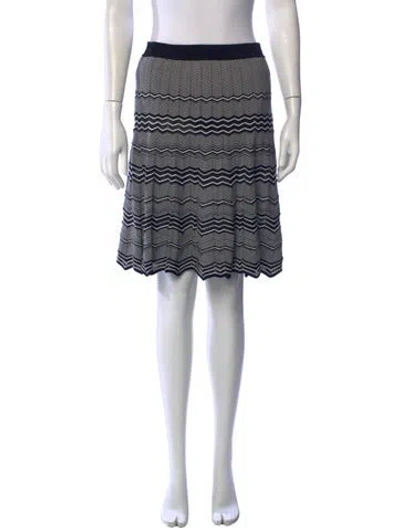 Pre-owned M Missoni Patterned Mini Skirt In Black/white