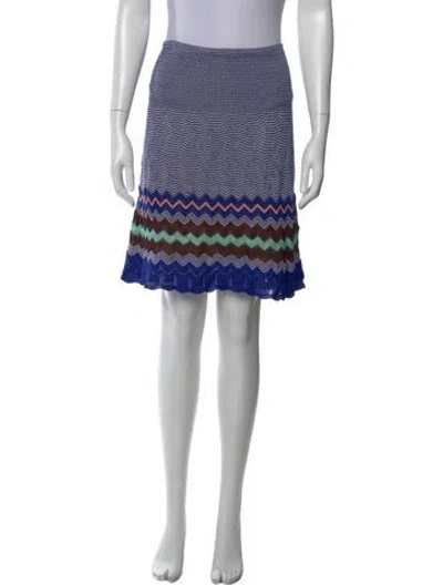 Pre-owned M Missoni Patterned Mini Skirt In Blue