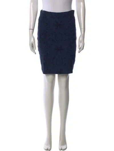 Pre-owned M Missoni Patterned Mini Skirt In Blue