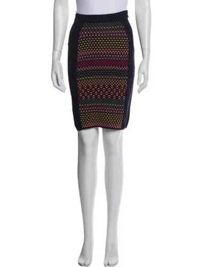 Pre-owned M Missoni Patterned Mini Skirt In Blue