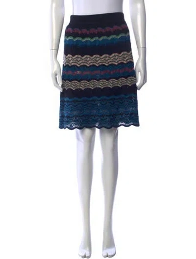 Pre-owned M Missoni Patterned Mini Skirt In Blue