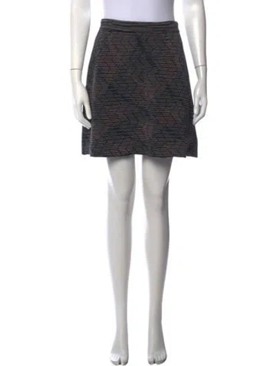Pre-owned M Missoni Patterned Mini Skirt In Blue