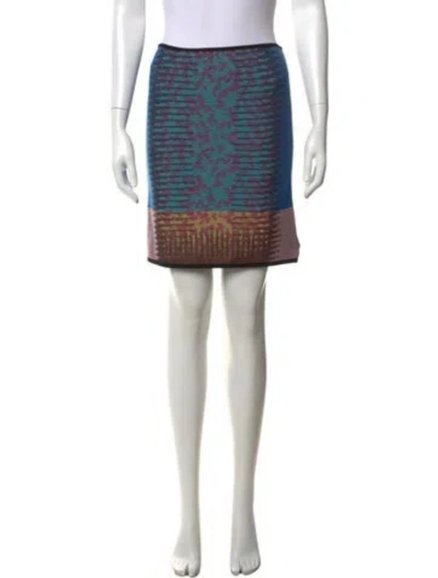 Pre-owned M Missoni Patterned Mini Skirt In Blue