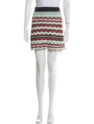 Pre-owned M Missoni Patterned Mini Skirt In Brown