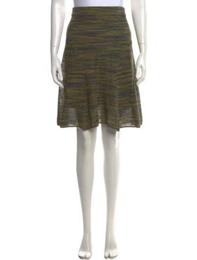 Pre-owned M Missoni Patterned Mini Skirt In Green