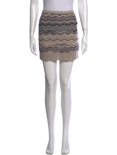 Pre-owned M Missoni Patterned Mini Skirt In Grey/metallic