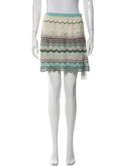 Pre-owned M Missoni Patterned Mini Skirt In Metallic/neutrals