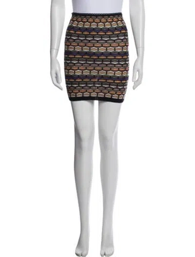 Pre-owned M Missoni Patterned Mini Skirt In Neutrals