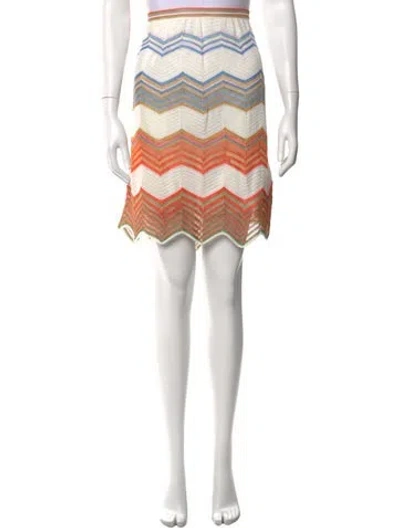 Pre-owned M Missoni Patterned Mini Skirt In Neutrals