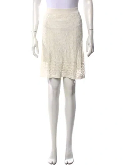 Pre-owned M Missoni Patterned Mini Skirt In Neutrals
