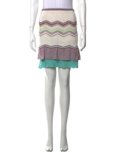 Pre-owned M Missoni Patterned Mini Skirt In Neutrals