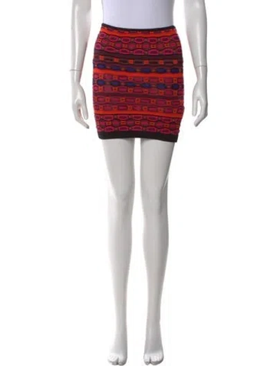 Pre-owned M Missoni Patterned Mini Skirt In Orange