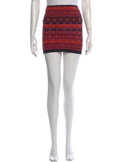 Pre-owned M Missoni Patterned Mini Skirt In Orange