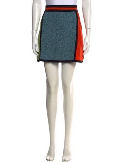 Pre-owned M Missoni Patterned Mini Skirt In Orange