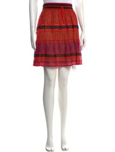Pre-owned M Missoni Patterned Mini Skirt In Orange