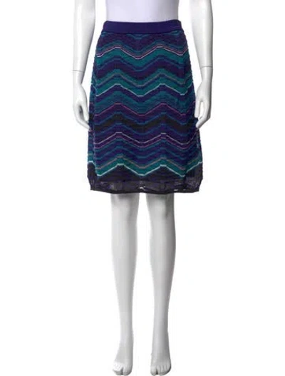 Pre-owned M Missoni Patterned Mini Skirt In Purple