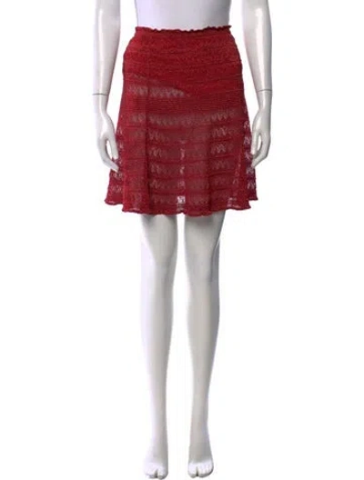 Pre-owned M Missoni Patterned Mini Skirt In Red