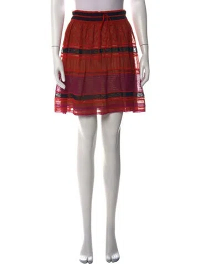 Pre-owned M Missoni Patterned Mini Skirt In Red