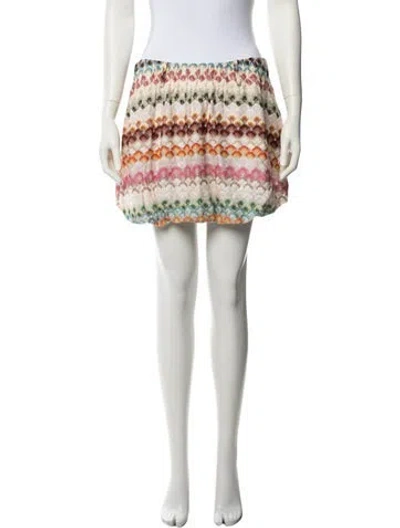 Pre-owned M Missoni Patterned Mini Skirt W/ Tags In Neutrals