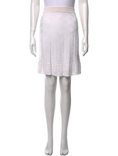 Pre-owned M Missoni Patterned Mini Skirt In White