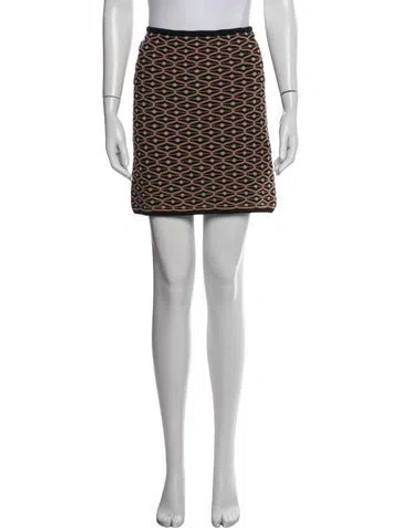 Pre-owned M Missoni Patterned Mini Skirt In White