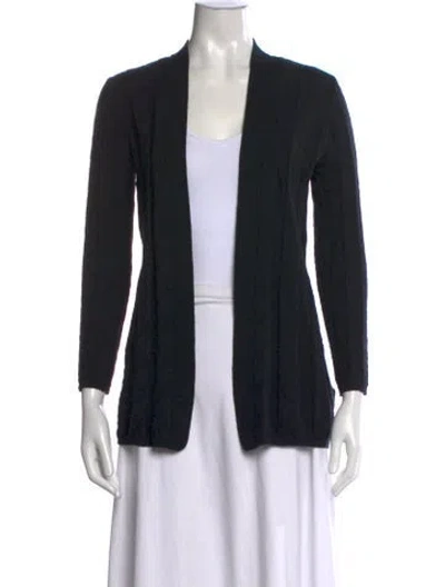 Pre-owned M Missoni Patterned Open Front Sweater In Black